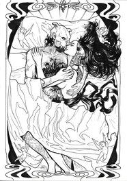 Daniel Mainé - Tribute to Felicien Rops - Illustration originale