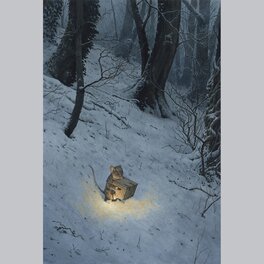 Christopher Dunn - Original drawing by Chris Dunn Fetching supper - Original Illustration