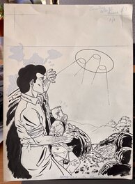 Georges Van Linthout - Couverture Menace UFO Lou Smog pour Hello BD - Original Cover