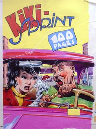 Atelier Chott - Atelier Chott Kiki-Sprint 3 Kiki Sprint Voiture Auto pin up Couverture Originale Planche Couleur Couv Petit Format Chott 1958 - Original Cover