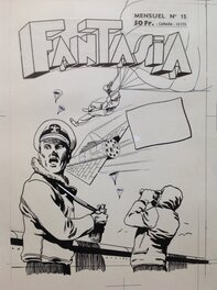 Rémy Bordelet - Atelier Chott Remy Bordelet Couverture Originale Parachute Planche N&B Fantasia 15 Black Boy (Fantax), Petit Format Chott 1958 - Original Cover