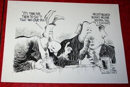 Jeff Koterba - "The Beer Party" Political Cartoon - Original Illustration
