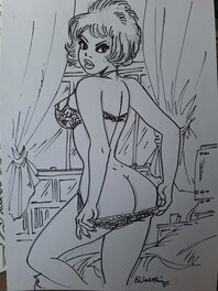 François Walthéry - Natacha se deculotte - Original Illustration