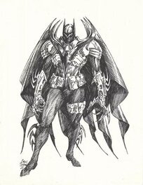 Carlos Dearmas - Azrael Batman Concept Sketch - Illustration originale
