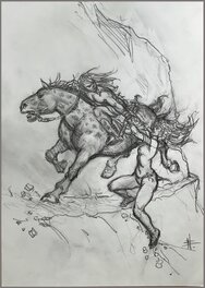 Nicolas Bournay - Croquis cavalier & princesse - Original art