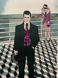 David Sala - Etude de la couverture du Joueur d'échec - Original art