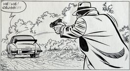 Tibet - Ric Hochet - L'épée sur la gorge - page 32 - planche originale - comic art e1 Tibet - Ric Hochet - L'épée sur la gorge - page 32 - planche originale - comic art e1
