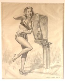 Harry Ekman - Superbe crayonné de Harry Ekman - Illustration originale