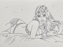 Jim - Jim, illustration originale, Marie, "Une Nuit à Rome". - Planche originale