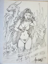 Mohamed Aouamri - LA DRAGONNE - Original Illustration