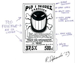 Ryszard Dąbrowski - Liquidator - Étiquette de bouteille - Œuvre originale