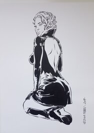 Cristina Fabris - Figure féminine à genoux - Illustration originale