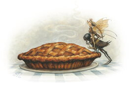 Pascal Moguérou - "Une bonne odeur de tarte aux pommes" - Original Illustration