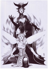 Philippe Bringel - La fée et la démone - Illustration originale