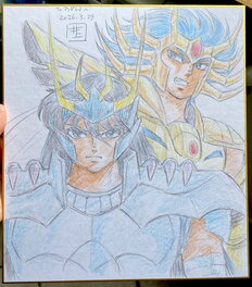 Eisaku Inoue - Dragon Shiryū and Cancer Deathmask - Original Illustration