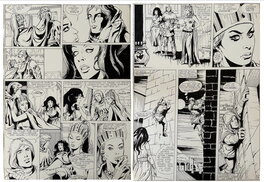 Luciano Bernasconi - Bernasconi, Kabur#6, Le Dieu-Démon, diptyque planches n°12&13, 2000. - Comic Strip