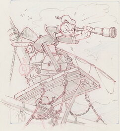 Manuel Gonzales - Manuel Gonzales - Donald Duck - The Whalers - 1938 - Publicity Drawing - Illustration originale