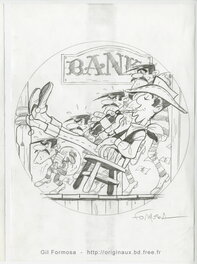 Gil Formosa - Lucky LUKE Coca cola2 - Original art