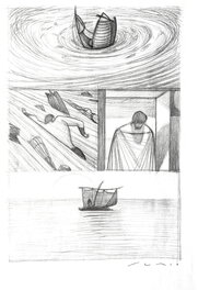 Andrea Serio - Il naufragio di Ulisse - Illustration originale