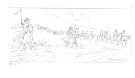 Jean-François Charles - Crayonné pour l'album "Au Cœur du désert" - Original art