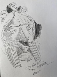 Lucien De Gieter - Lucien De Gieter, illustration originale représentant la Déesse Ouadjet, protectrice de Pharaon, pour la série "Papyrus". - Original Illustration