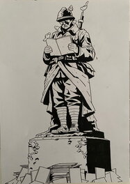 Bones - Bones, illustration originale, affiche du Salon de la BD Historique, Musée de la Grande Guerre à Meaux. - Illustration originale