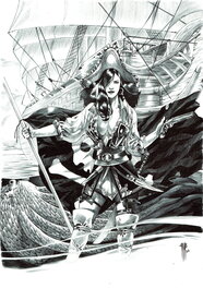 Philippe Bringel - La femme pirate - Original Illustration