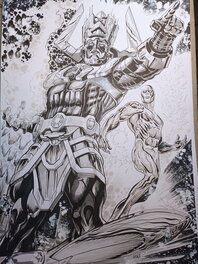 gioart - Galactus & Silver Surfer - Illustration originale