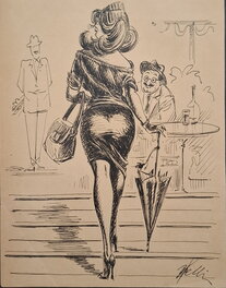 Rino Albertarelli - Signorina Grandi Firme - Original Illustration