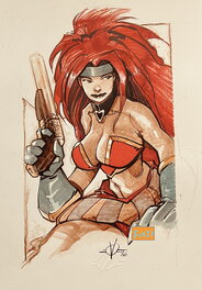 Olivier Vatine - Red Monika - Illustration originale