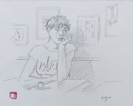 André Juillard - Louise au café de Paris - Original Illustration