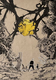 Stephan Louwes - Nero hommage - De knalgele kubus - Original Illustration