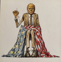 Jean Giraud - Gerald FORD ( couverture premonitoire de GIR dans  l’express ) - Couverture originale