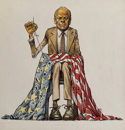Jean Giraud - Gerald FORD ( couverture premonitoire de GIR dans  l’express ) - Original Cover