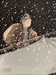 Frank Le Gall - Theodore Poussin embarque pour la big aventure - Original Illustration