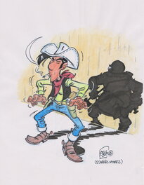 Stéphane Dauvin - Lucky Luke & Le pompier - Original Illustration
