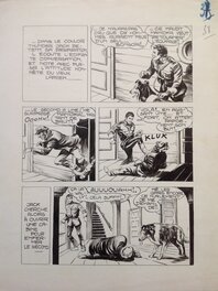 Fergal - Fergal (Gallieno Ferri - Atelier Chott) Thunder Jack Planche Originale 38 Chien Wally Encre de Chine petit format RANCHO Bd 1955 - Planche originale