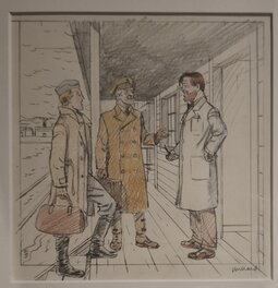 André Juillard - "La rencontre de Blake et Mortmer adultes" - Dessin original - Illustration originale