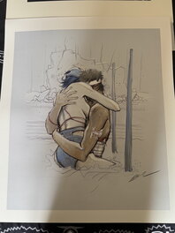 Enki Bilal - Bilal L'ETREINTE OEUVRE UNIQUE MISE EN COULEUR ORIGNALE - Illustration originale