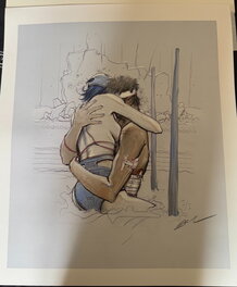 Enki Bilal - Bilal L'ETREINTE OEUVRE UNIQUE MISE EN COULEUR ORIGNALE - Color guide