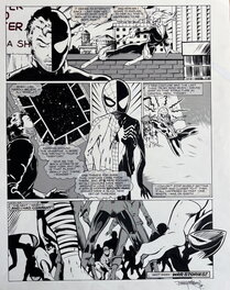 Barry Kitson - Kitson, Spider-Man Weekly#631, first apparence black costume, planche de fin, 1985. - Planche originale