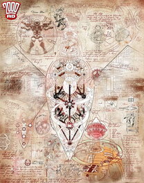 Stewart Kenneth Moore - Codex LUNATICUS : Engineering Drawing, London Space Docks. {With apologies to Leonardo!} - Comic Strip