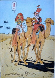 Marc Wasterlain - Parodie Hergéenne - Le Crabe aux pinces d'or - Illustration originale