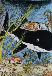 Marc Wasterlain - Parodie Hergéenne - Le trésor de Rackham le Rouge - Illustration originale