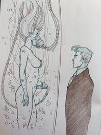 Nicolas Malfin - Banks face au clone de Jessica - Illustration originale