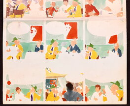Verso de la planche avec mise en couleurs (détail)
