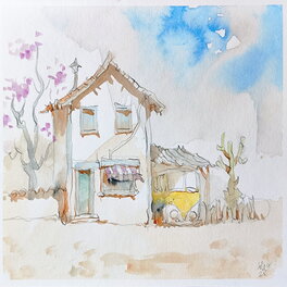Marcelo Lelis de Oliveira - Aquarelle sans titre de Lelis - Illustration originale