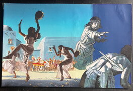 Jean Torton / Jeronaton  Planche originale " Fresque biblique " gouache