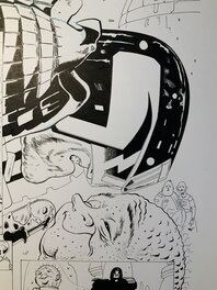 Detail of Dredd threatening Spork. Detail of Dredd threatening Spork.