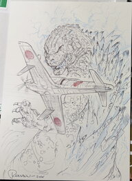 Romain Hugault - Godzilla Minus one - Illustration originale